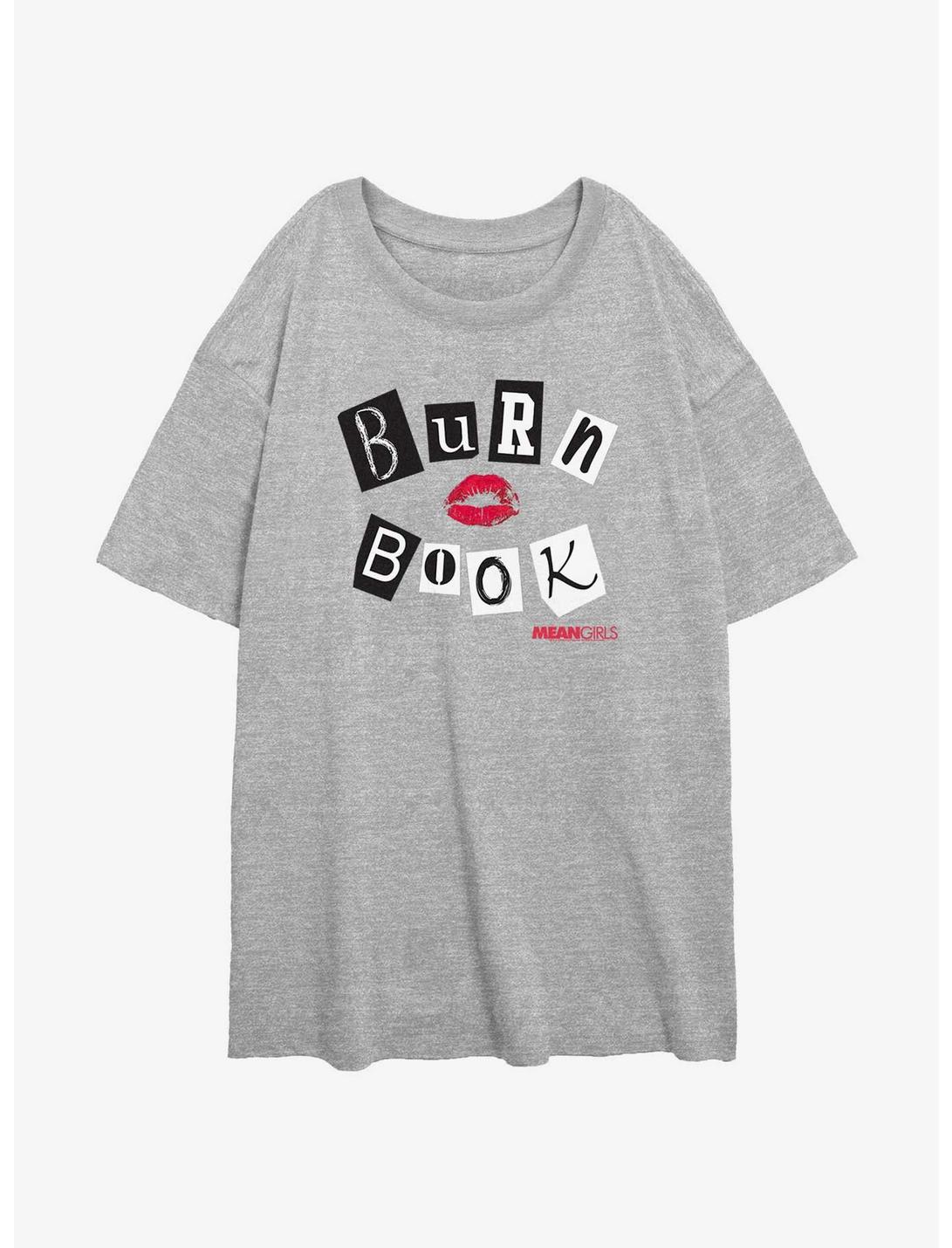 Mean Girls Burn Book Womens Oversized T-Shirt, ATH HTR, hi-res