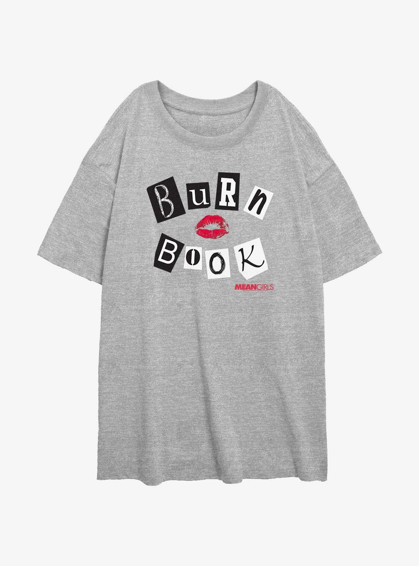 Mean Girls Burn Book Womens Oversized T-Shirt, ATH HTR, hi-res