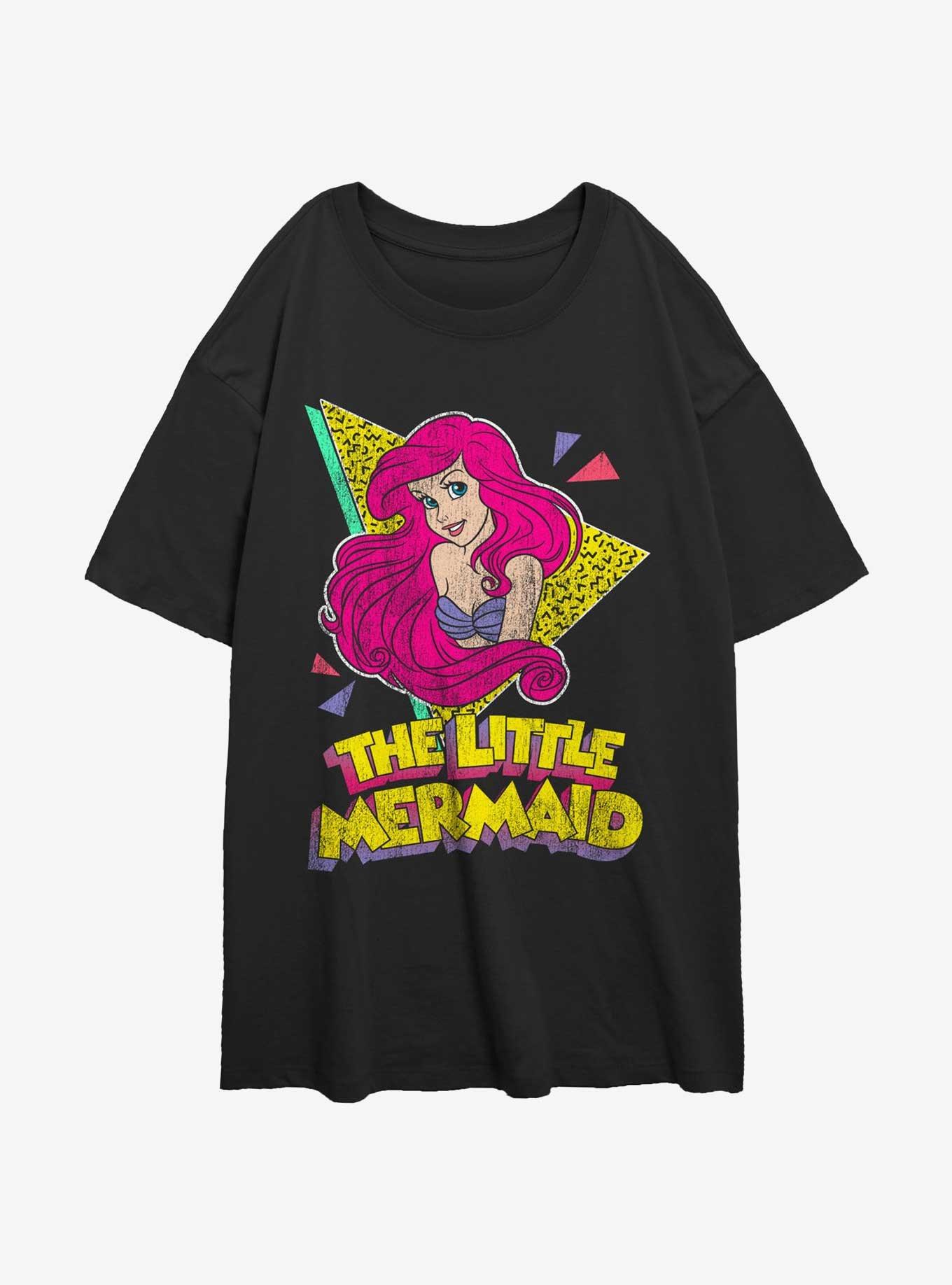 Disney The Little Mermaid 80's Classic Womens Oversized T-Shirt