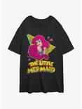 Disney The Little Mermaid 80's Classic Womens Oversized T-Shirt, BLACK, hi-res