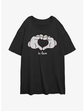 Disney Mickey Mouse Glove Heart Womens Oversized T-Shirt, , hi-res