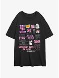 Mean Girls Movie Phrases Womens Oversized T-Shirt, BLACK, hi-res