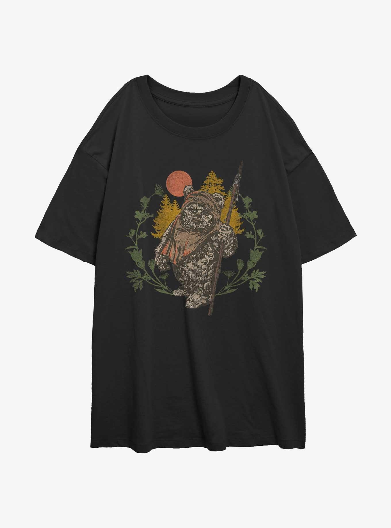 Star Wars Ewok Sunset Womens Oversized T-Shirt