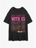 Mean Girls You Can't Sit With Us Womens Oversized T-Shirt, BLACK, hi-res