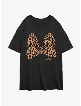 Disney Minnie Mouse Animal Print Bow Womens Oversized T-Shirt, , hi-res
