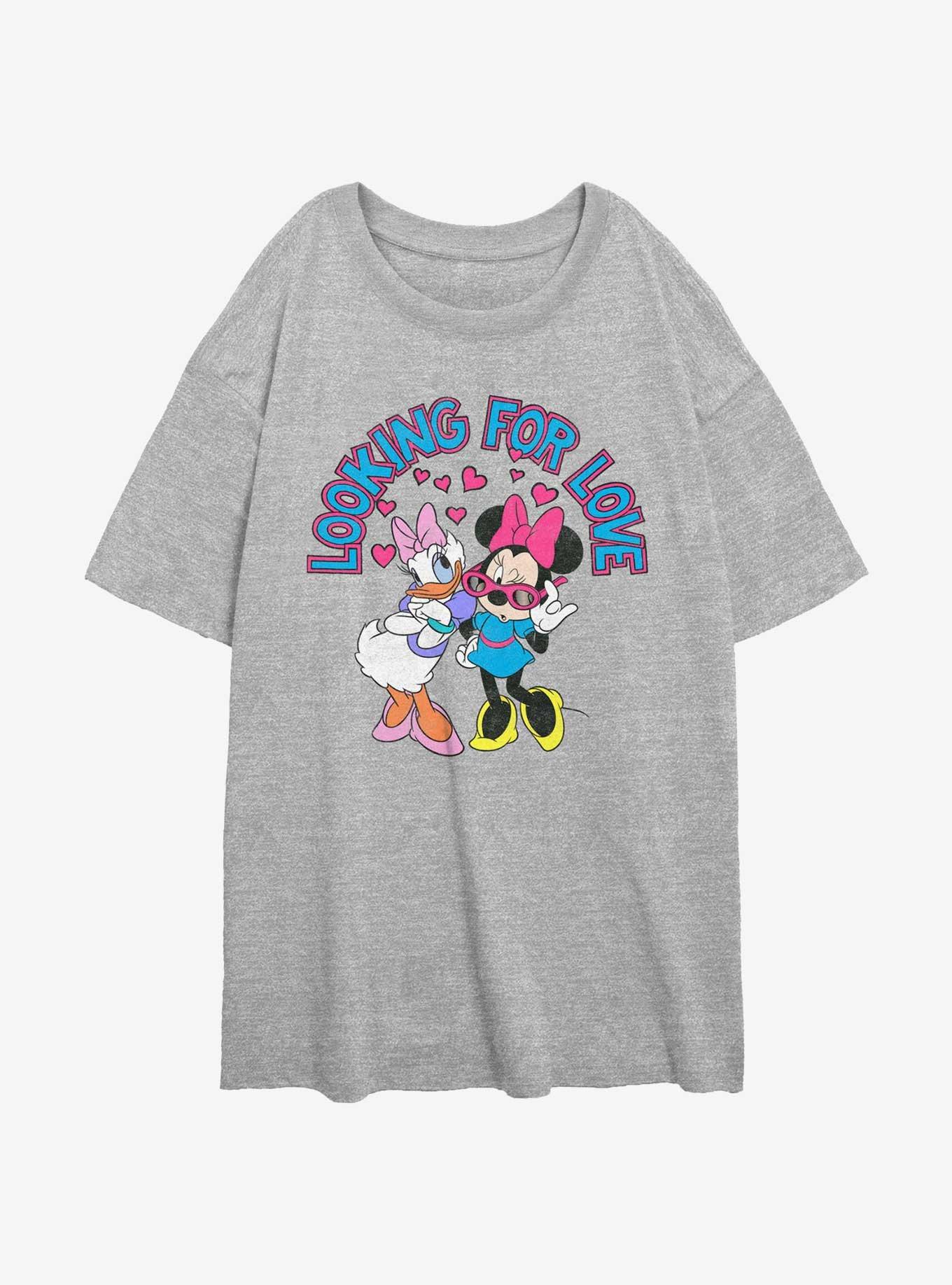 Disney Minnie Mouse and Daisy Looking For Love Womens Oversized T-Shirt