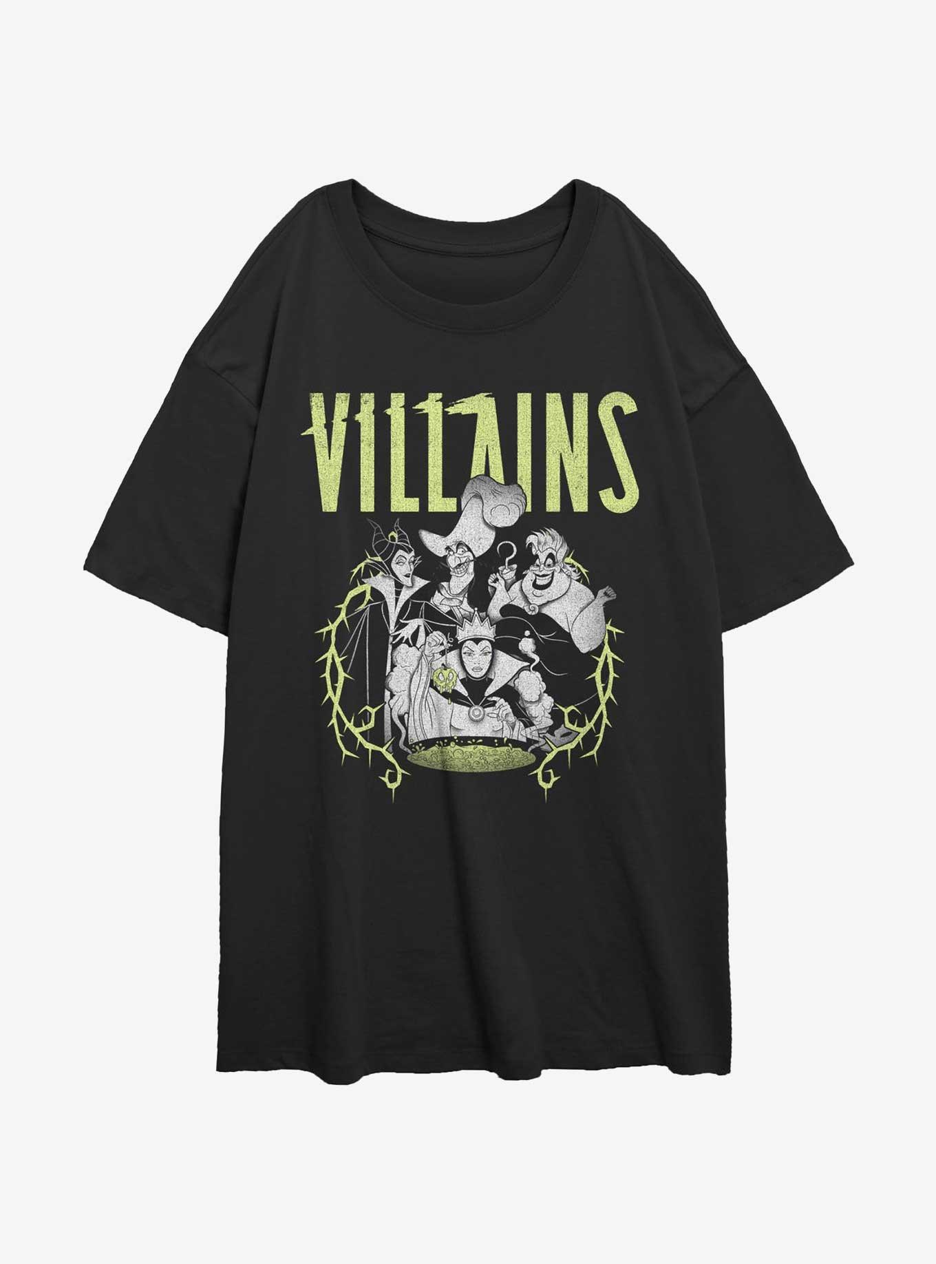 Disney Villains Thorny Lockup Womens Oversized T-Shirt