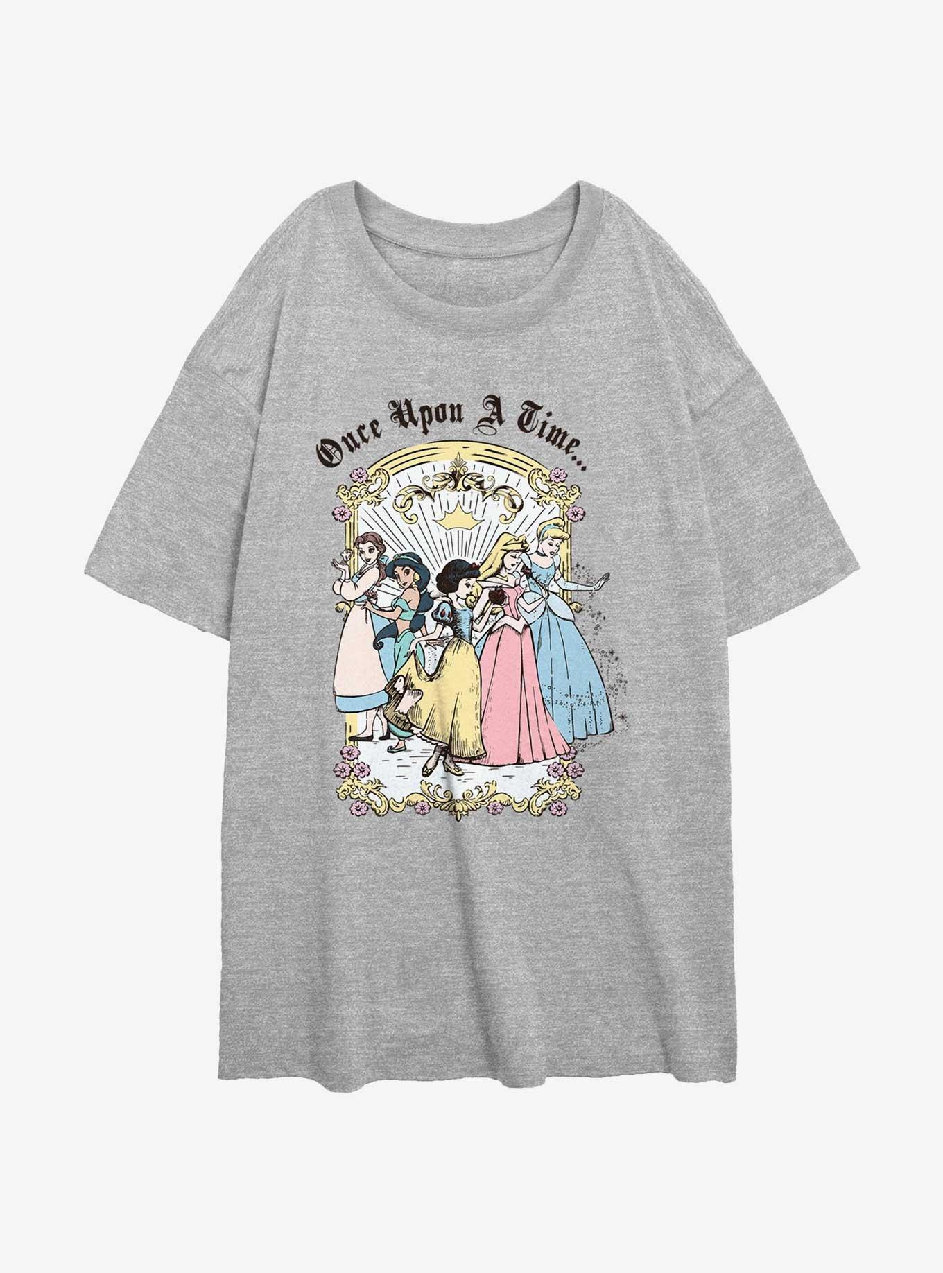 Disney Princesses Once Upon A Time Womens Oversized T-Shirt, ATH HTR, hi-res