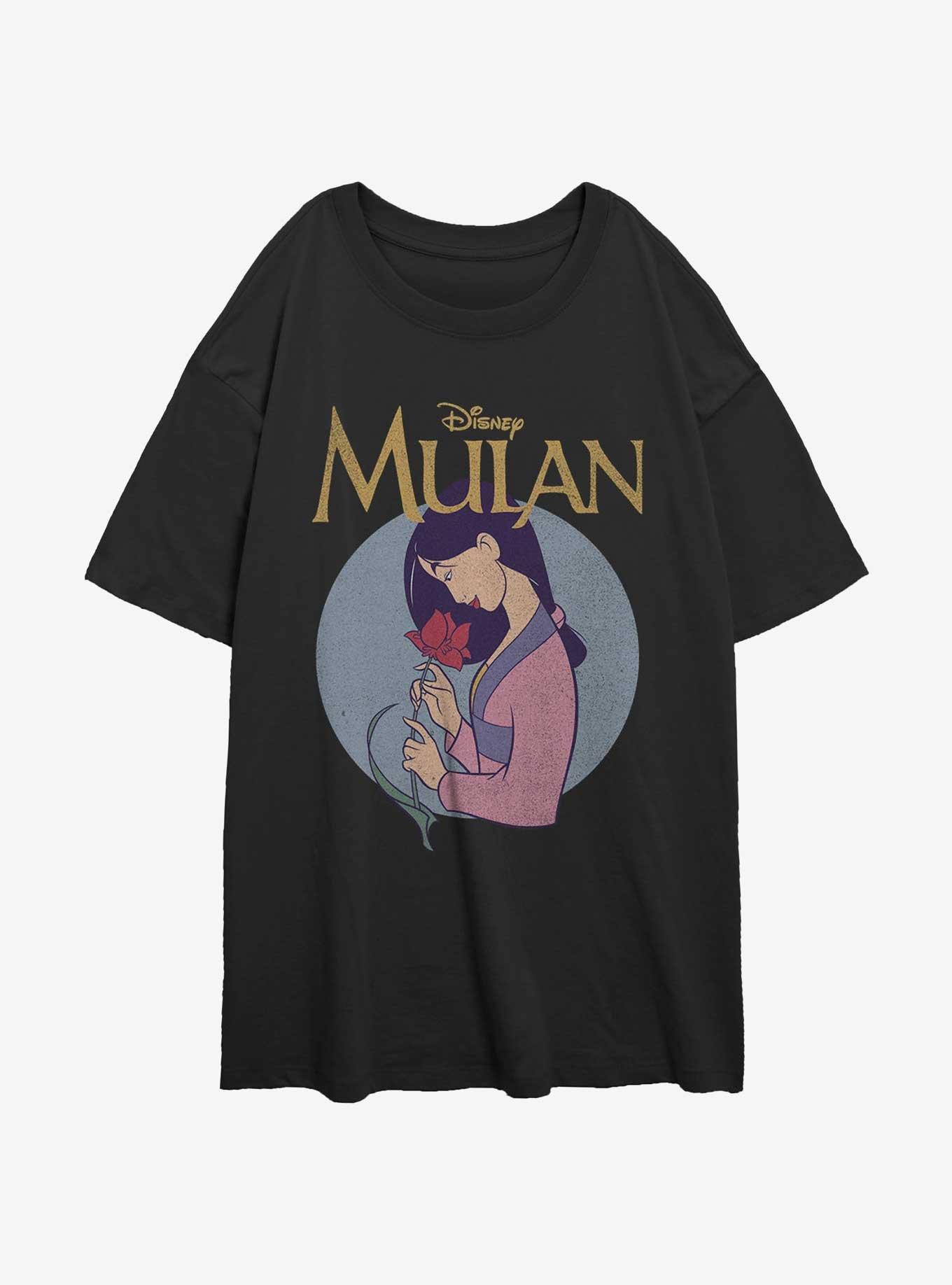 Disney Mulan Rarest Beauty Womens Oversized T-Shirt, BLACK, hi-res