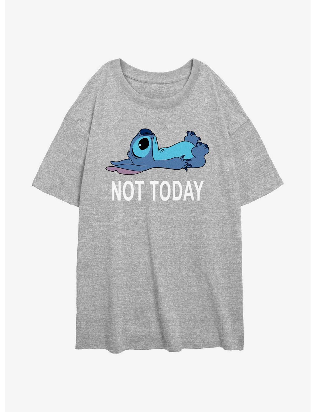 Disney Lilo & Stitch Not Today Womens Oversized T-Shirt, ATH HTR, hi-res