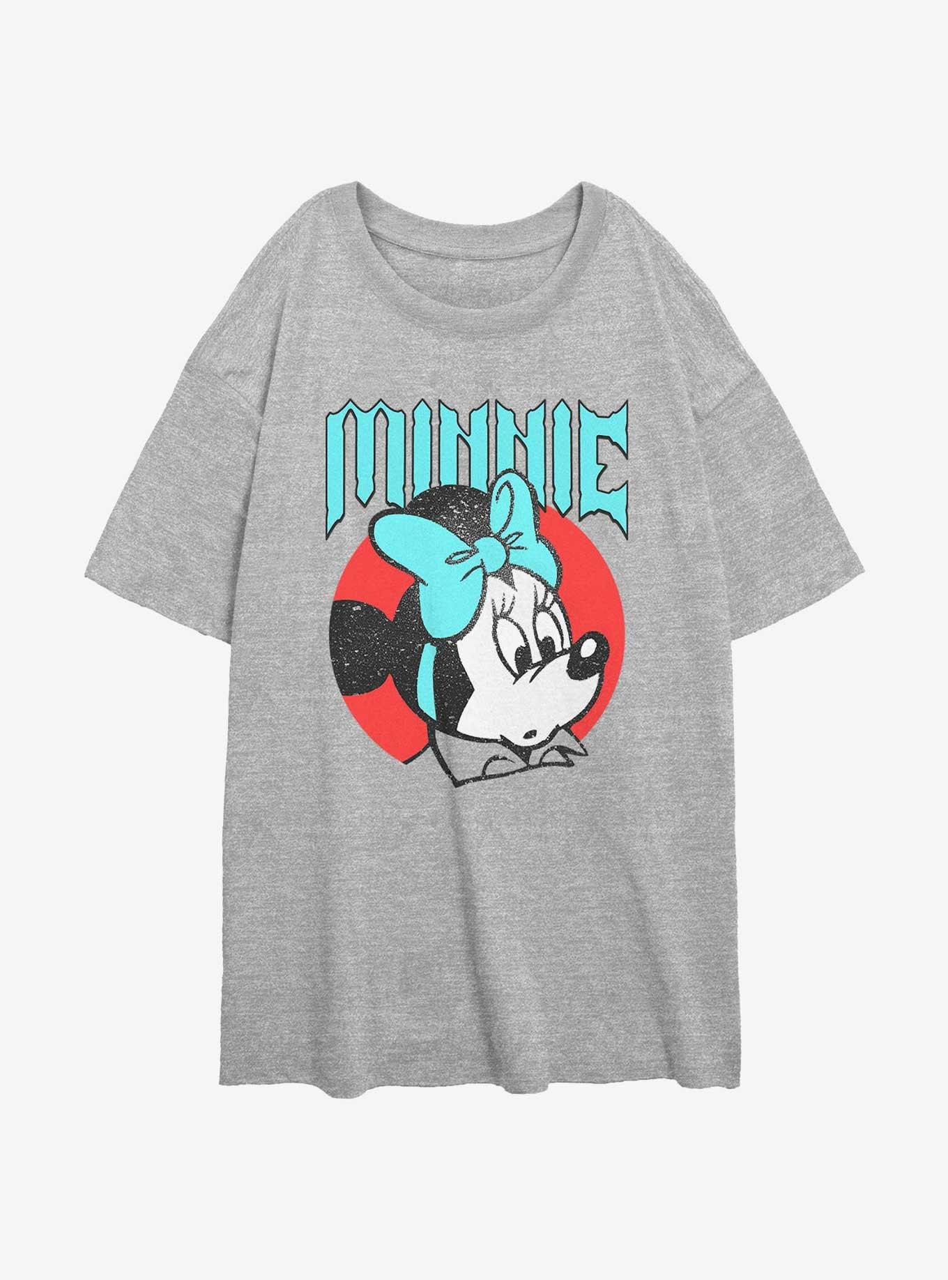 Disney Mickey Mouse Grunge Minnie Womens Oversized T-Shirt, ATH HTR, hi-res