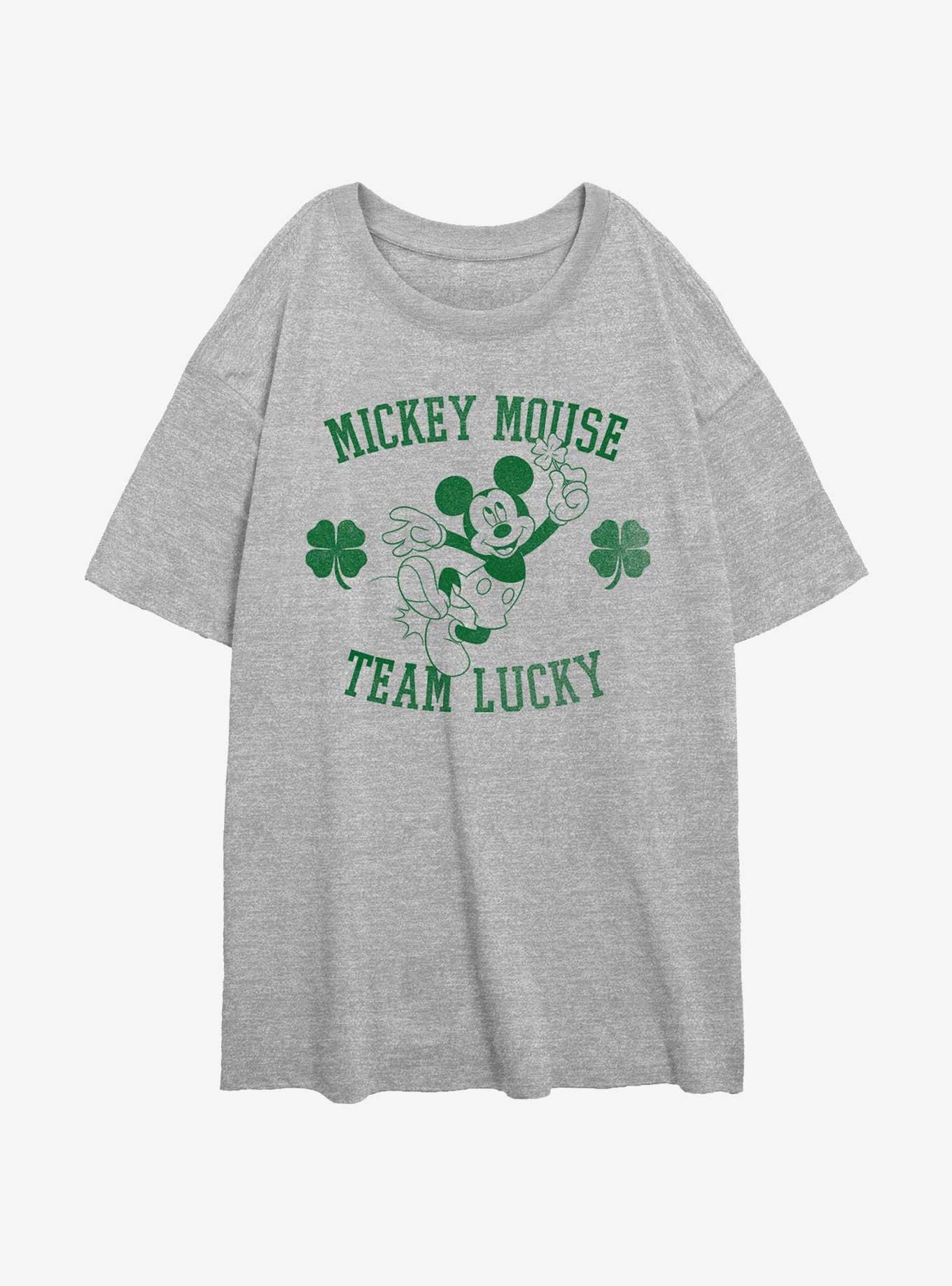 Disney Mickey Mouse Team Lucky Womens Oversized T-Shirt