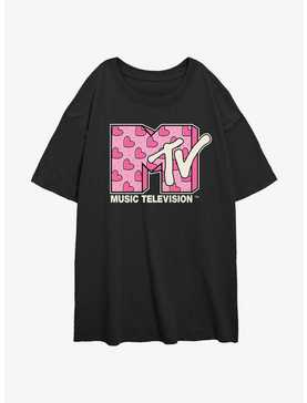 MTV Hearts Logo Womens Oversized T-Shirt, , hi-res