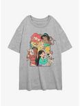 Disney Princesses Princess Pets Womens Oversized T-Shirt, ATH HTR, hi-res