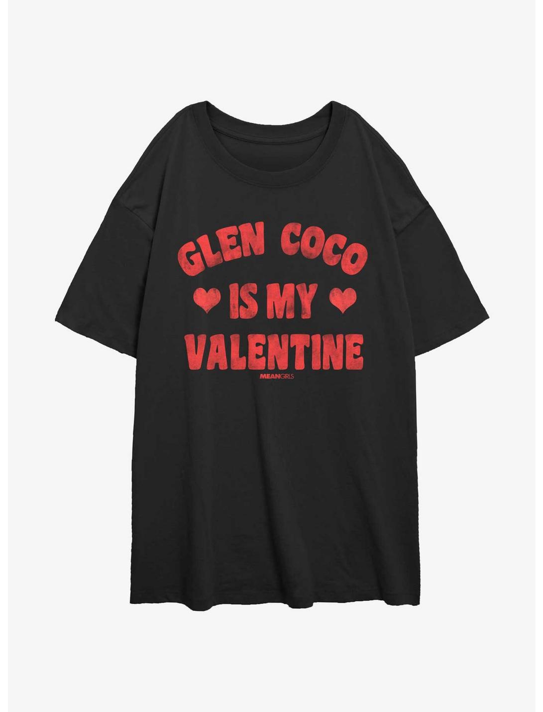 Mean Girls Glen Coco Is My Valentine Womens Oversized T-Shirt, BLACK, hi-res