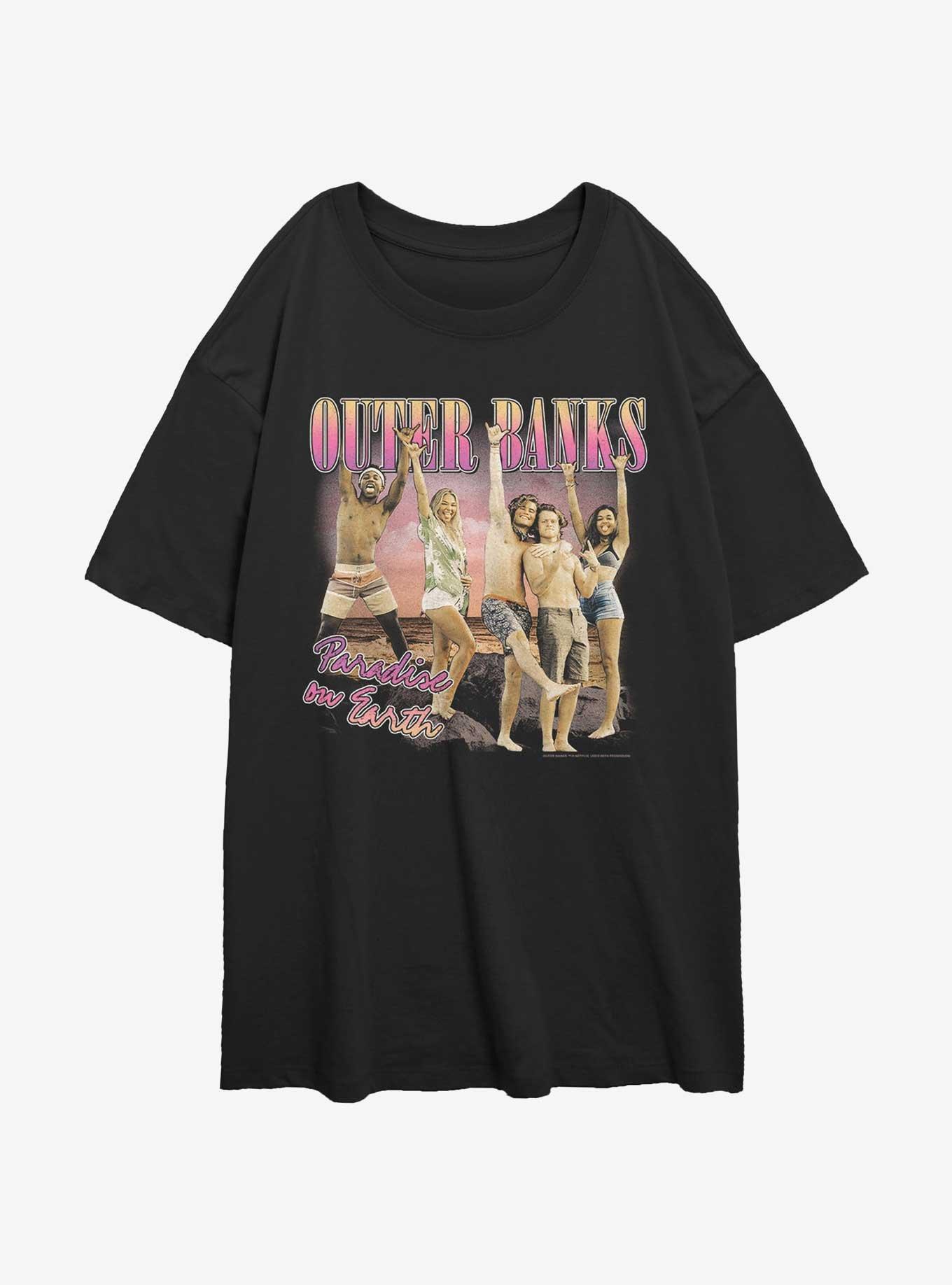 Outer Banks Paradise Squad Womens Oversized T-Shirt, BLACK, hi-res
