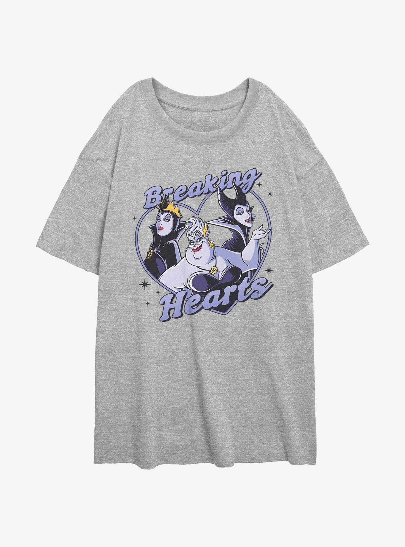 Disney Villains Breaking Hearts Womens Oversized T-Shirt, ATH HTR, hi-res
