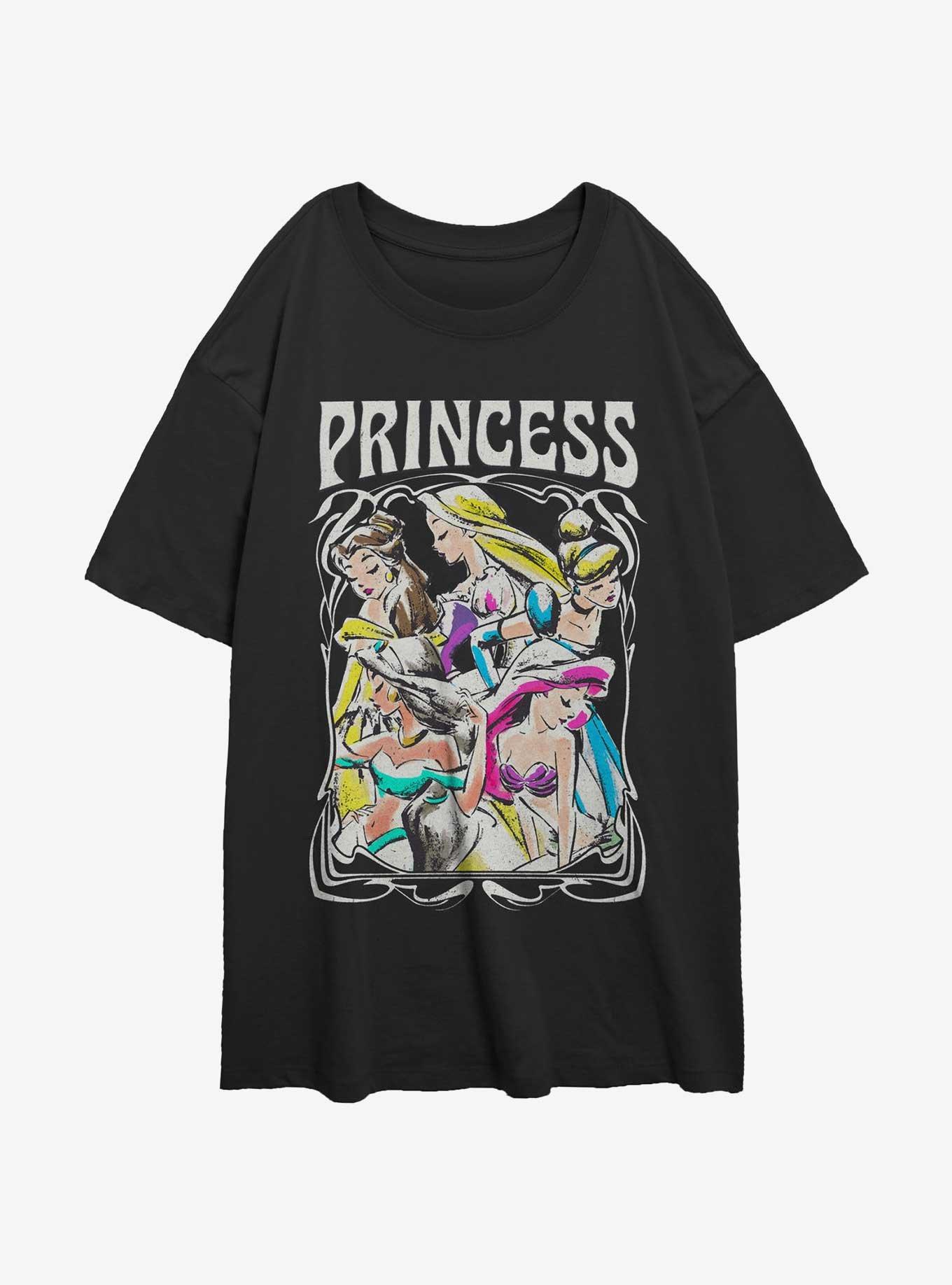 Disney Princesses Retro Princess Womens Oversized T-Shirt