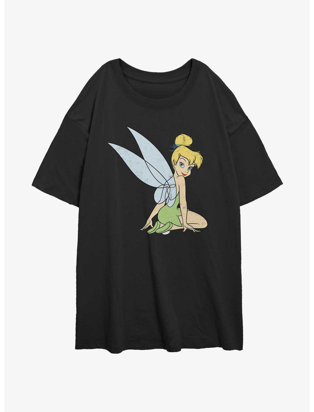 Disney Tinker Bell Fairy Wings Womens Oversized T-Shirt, BLACK, hi-res