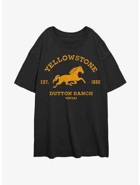 Yellowstone Dutton Ranch Badge Womens Oversized T-Shirt, , hi-res