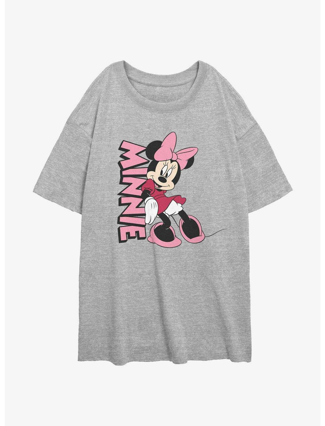 Disney Minnie Mouse Minnie Lean Name Womens Oversized T-Shirt, ATH HTR, hi-res