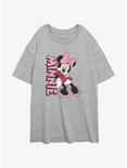 Disney Minnie Mouse Minnie Lean Name Womens Oversized T-Shirt, ATH HTR, hi-res