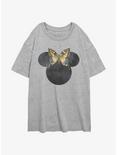 Disney Minnie Mouse Butterfly Bow Womens Oversized T-Shirt, ATH HTR, hi-res