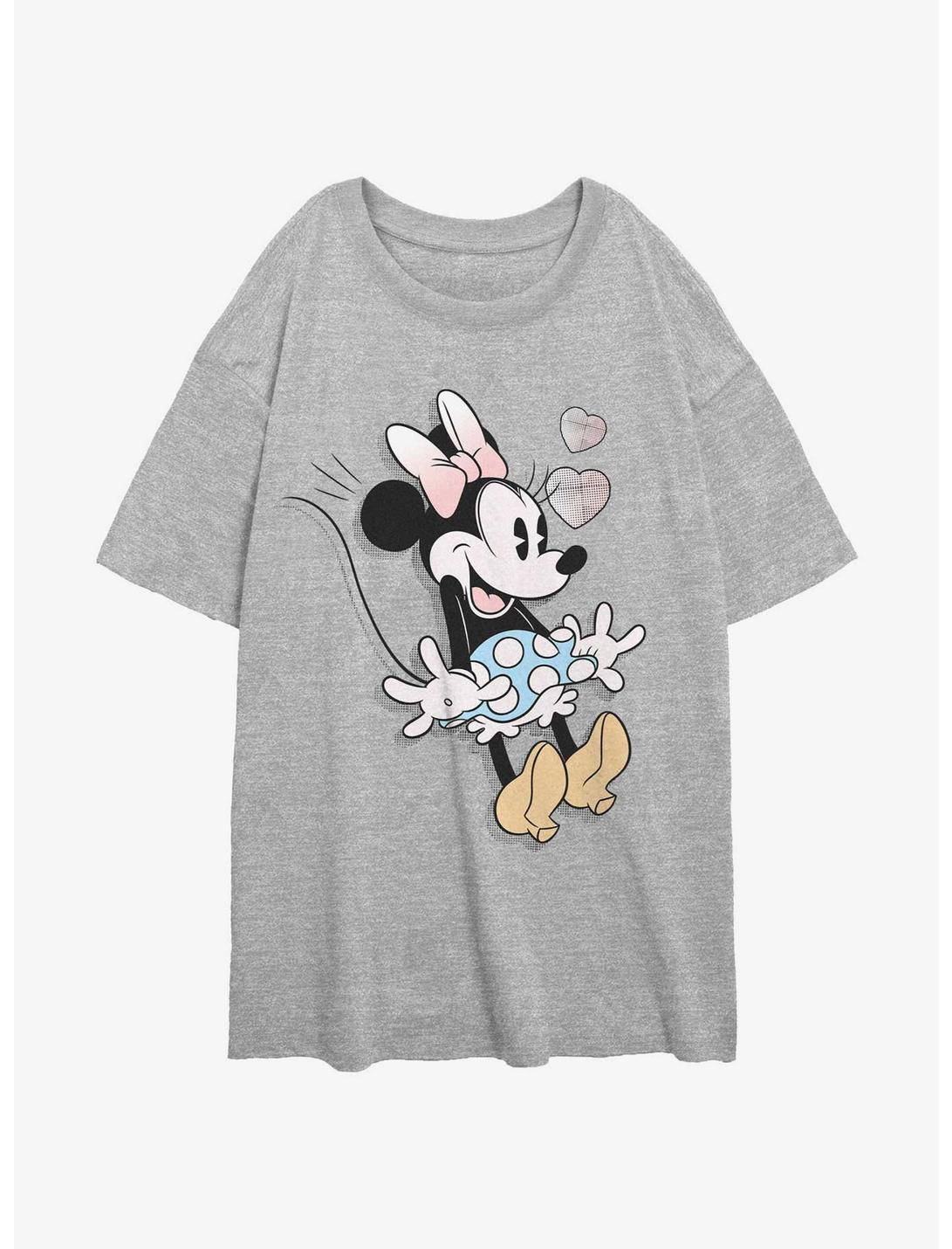Disney Minnie Mouse Hearts Surprise Womens Oversized T-Shirt, ATH HTR, hi-res