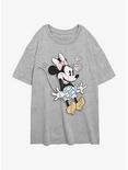 Disney Minnie Mouse Hearts Surprise Womens Oversized T-Shirt, ATH HTR, hi-res