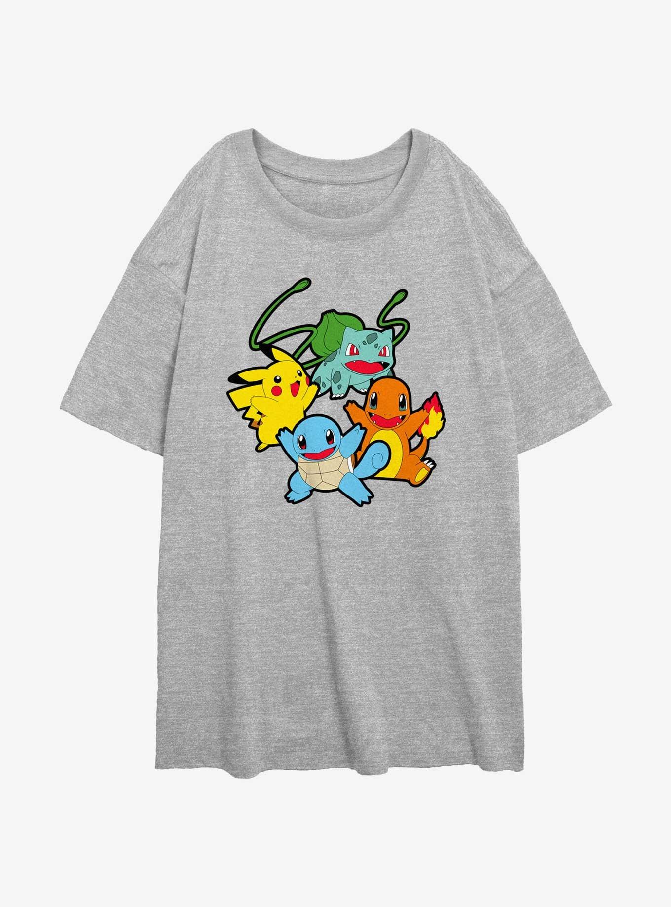 Pokemon Classic Group Womens Oversized T-Shirt