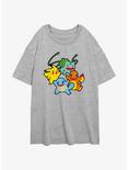 Pokemon Classic Pokemon Group Womens Oversized T-Shirt, ATH HTR, hi-res