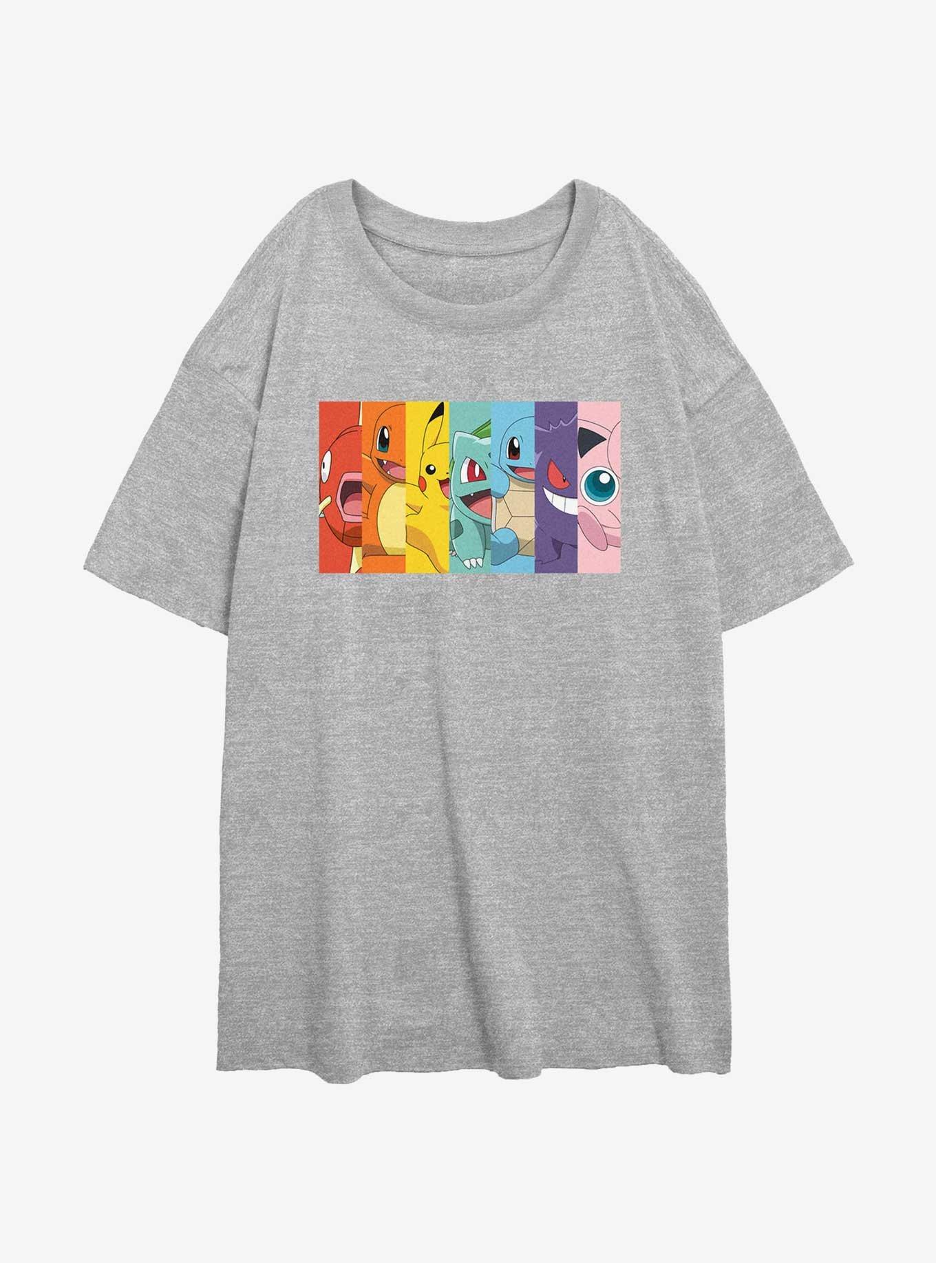 Pokemon Rainbow Portrait Womens Oversized T-Shirt, ATH HTR, hi-res