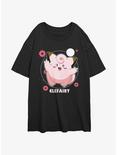 Pokemon Clefairy Dance Womens Oversized T-Shirt, BLACK, hi-res