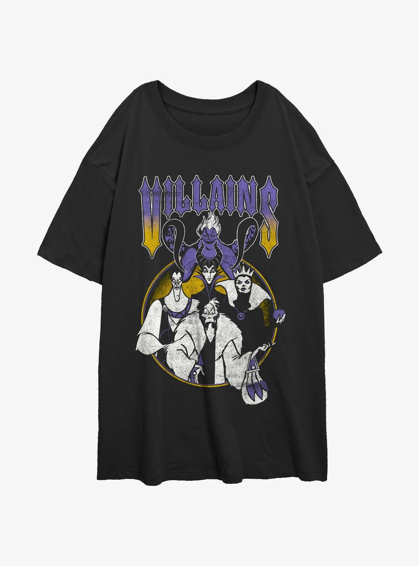 Disney Villains Metal Womens Oversized T-Shirt