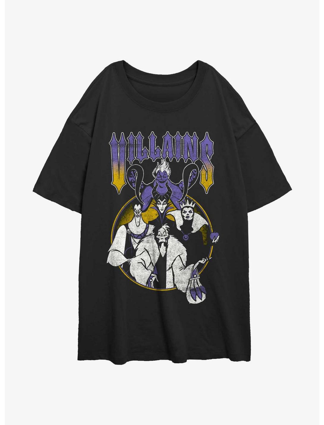 Disney Villains Metal Villains Womens Oversized T-Shirt, BLACK, hi-res