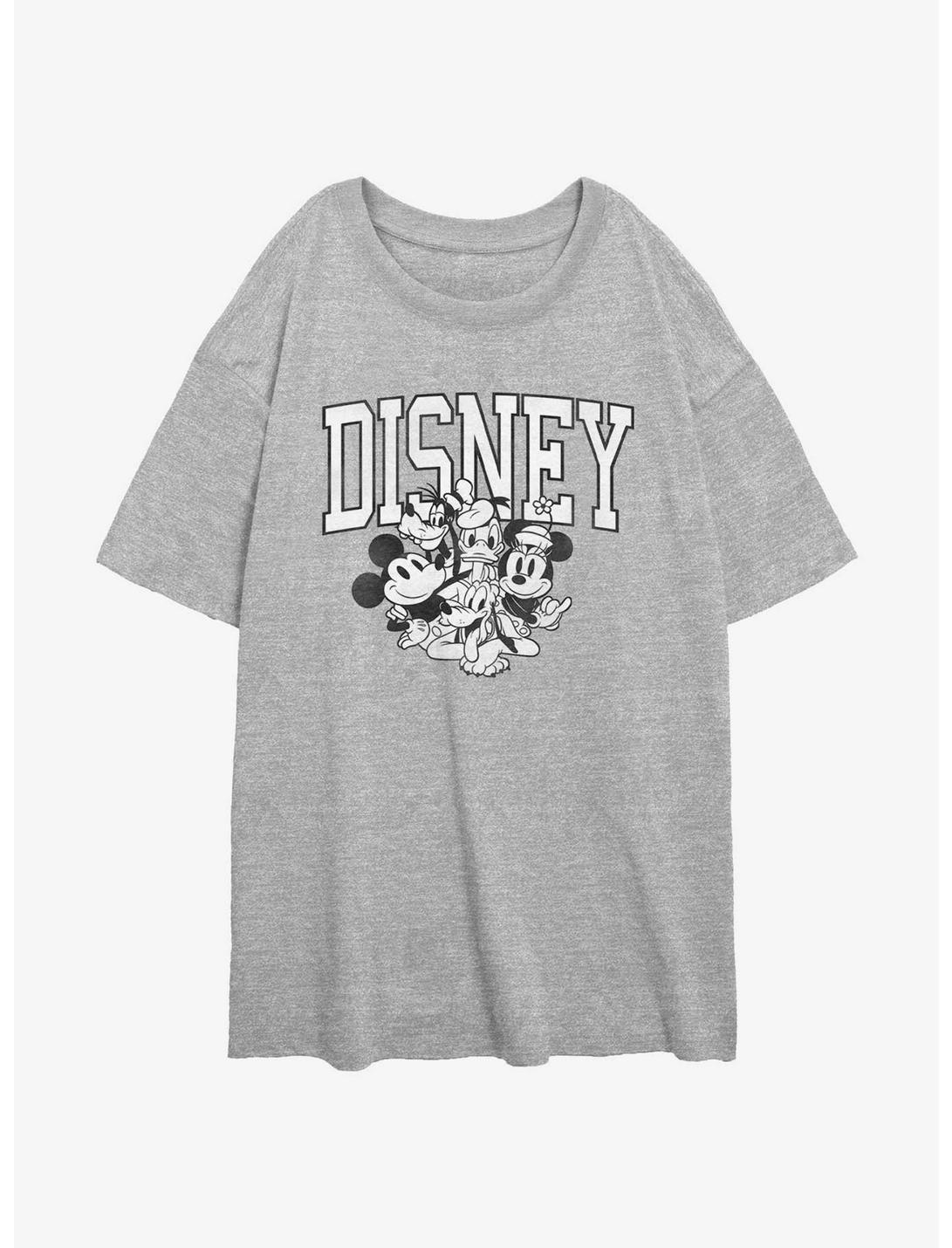 Disney Mickey Mouse Vintage Group Womens Oversized T-Shirt, ATH HTR, hi-res