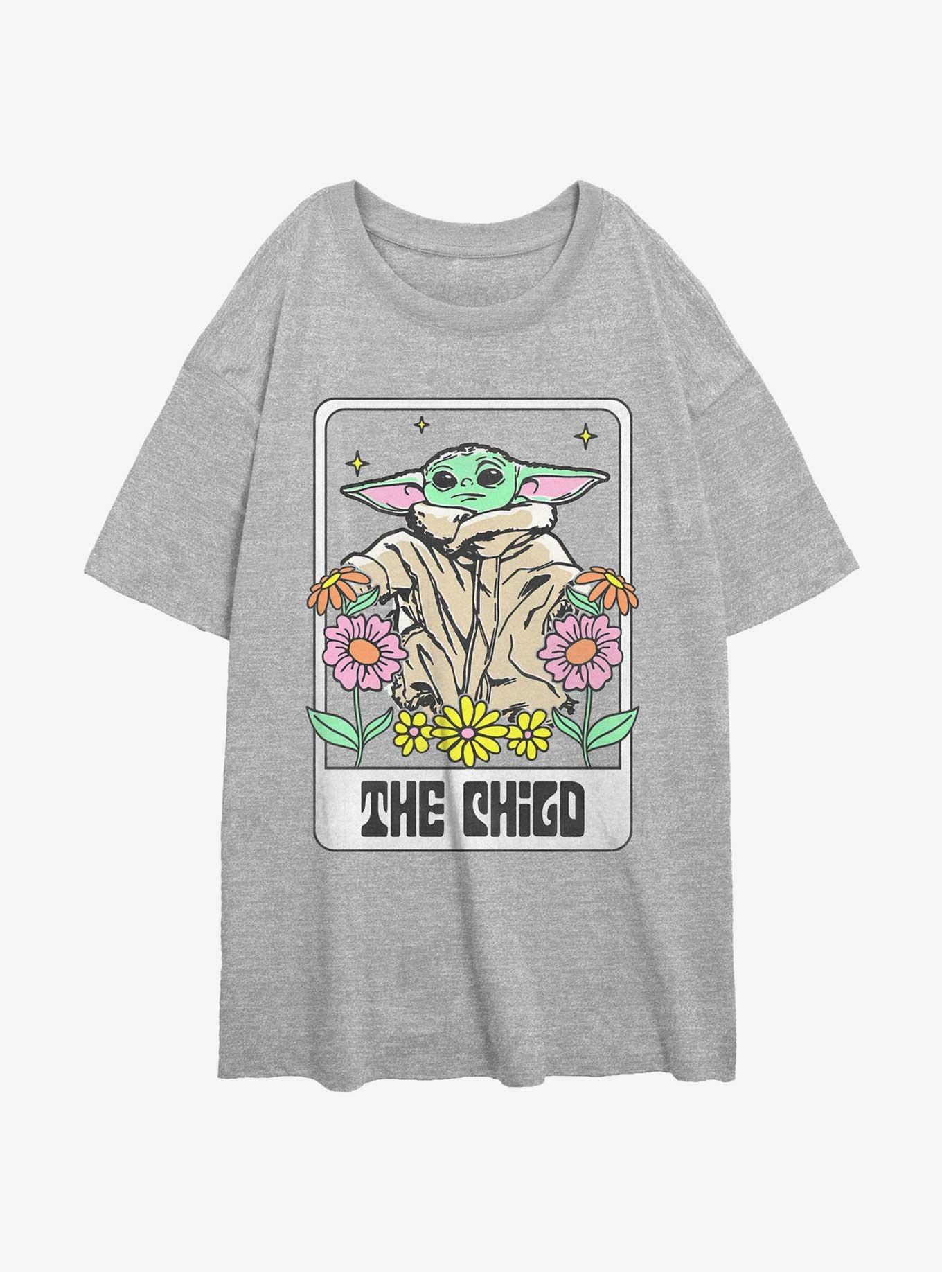 Star Wars The Mandalorian Child Floral Womens Oversized T-Shirt