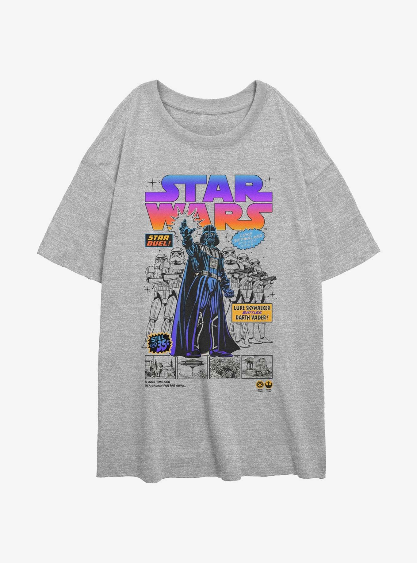 Star Wars Duel Comic Womens Oversized T-Shirt