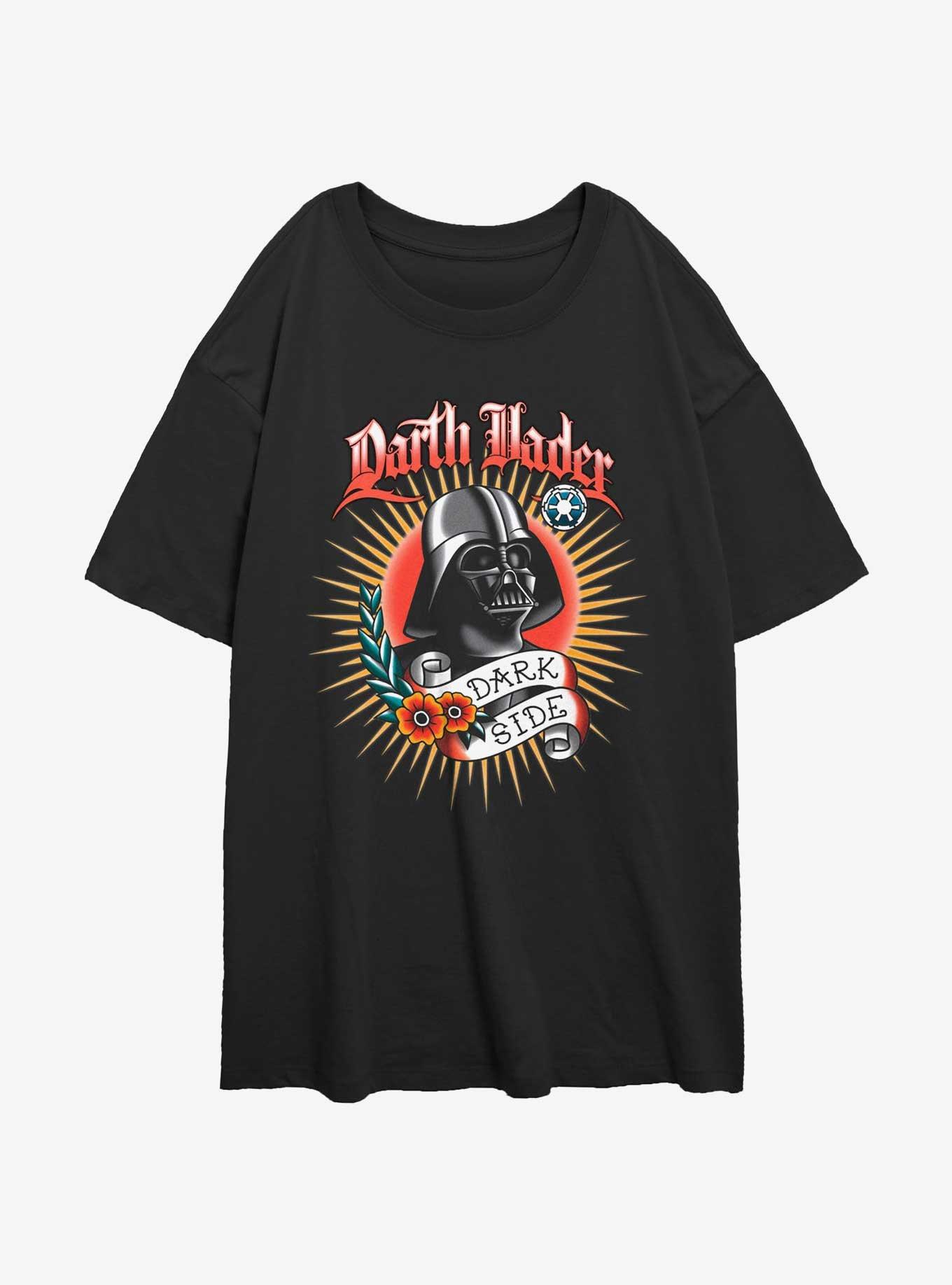 Star Wars Dark Side Tattoo Vader Womens Oversized T-Shirt