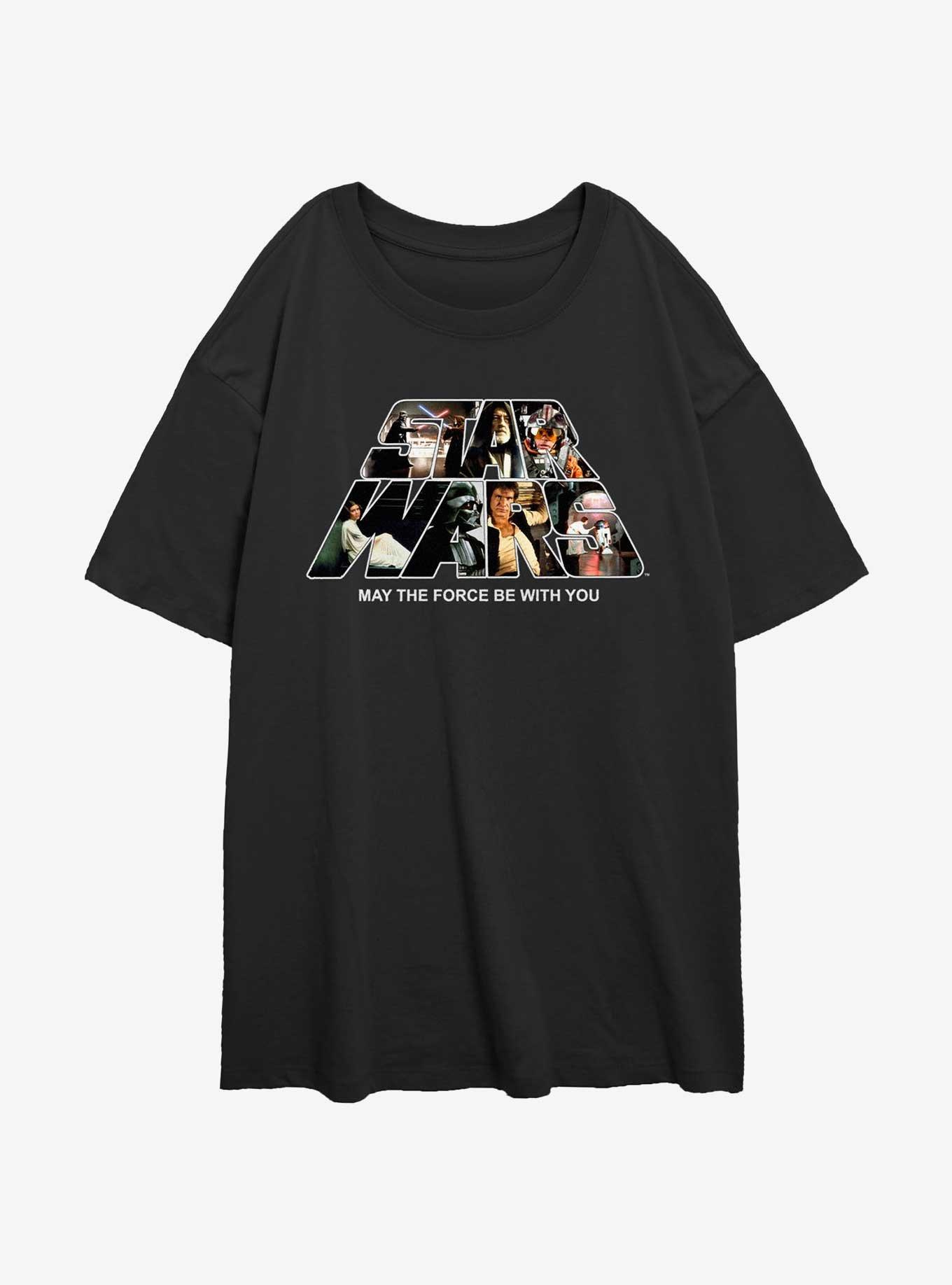 Star Wars Logo Fun Womens Oversized T-Shirt