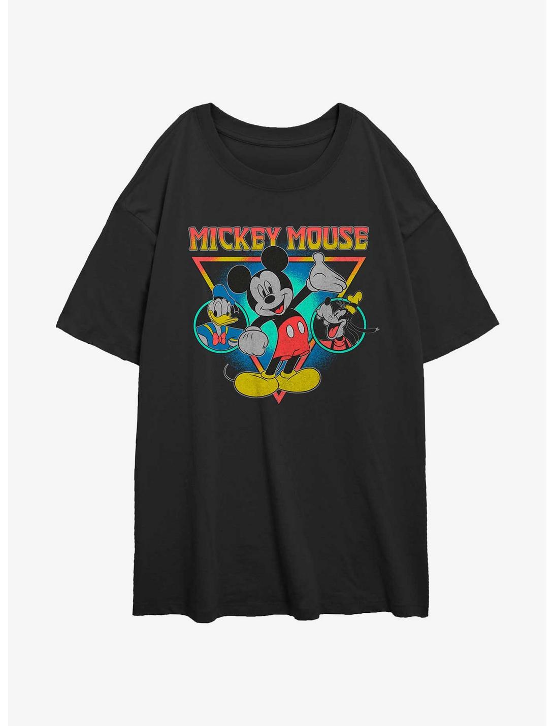 Disney Mickey Mouse The Boys Donald Mickey and Goofy Womens Oversized T-Shirt, BLACK, hi-res