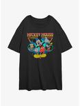 Disney Mickey Mouse The Boys Donald Mickey and Goofy Womens Oversized T-Shirt, BLACK, hi-res