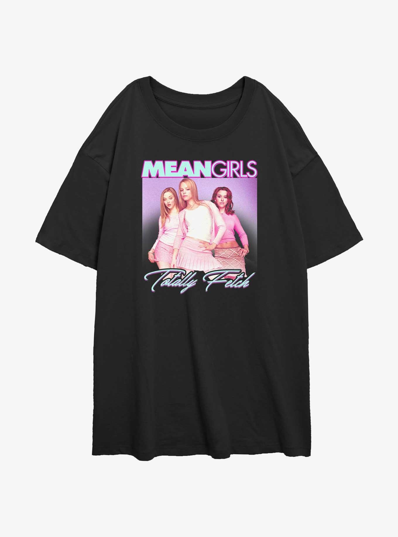 Mean Girls Totally Fetch Womens Oversized T-Shirt, BLACK, hi-res