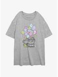 Disney Pixar Up Ellie and Carl Balloon Hearts Womens Oversized T-Shirt, ATH HTR, hi-res