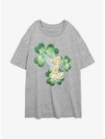 Disney Tinker Bell Clover Tink Womens Oversized T-Shirt, ATH HTR, hi-res