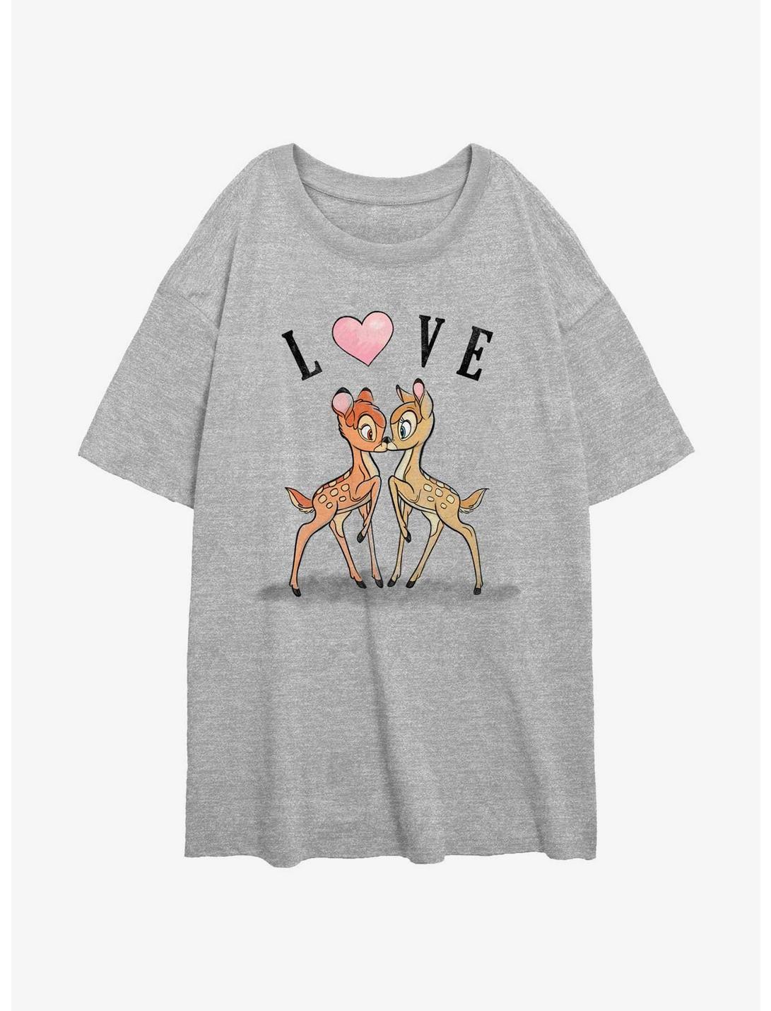 Disney Bambi and Faline Love Womens Oversized T-Shirt, ATH HTR, hi-res