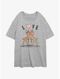 Disney Bambi and Faline Love Womens Oversized T-Shirt, ATH HTR, hi-res