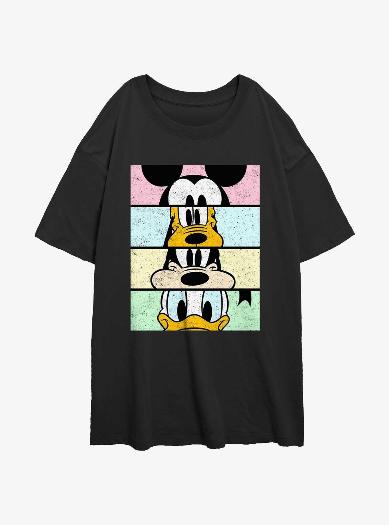 Disney Mickey Mouse Crew Crop Womens Oversized T-Shirt, BLACK, hi-res
