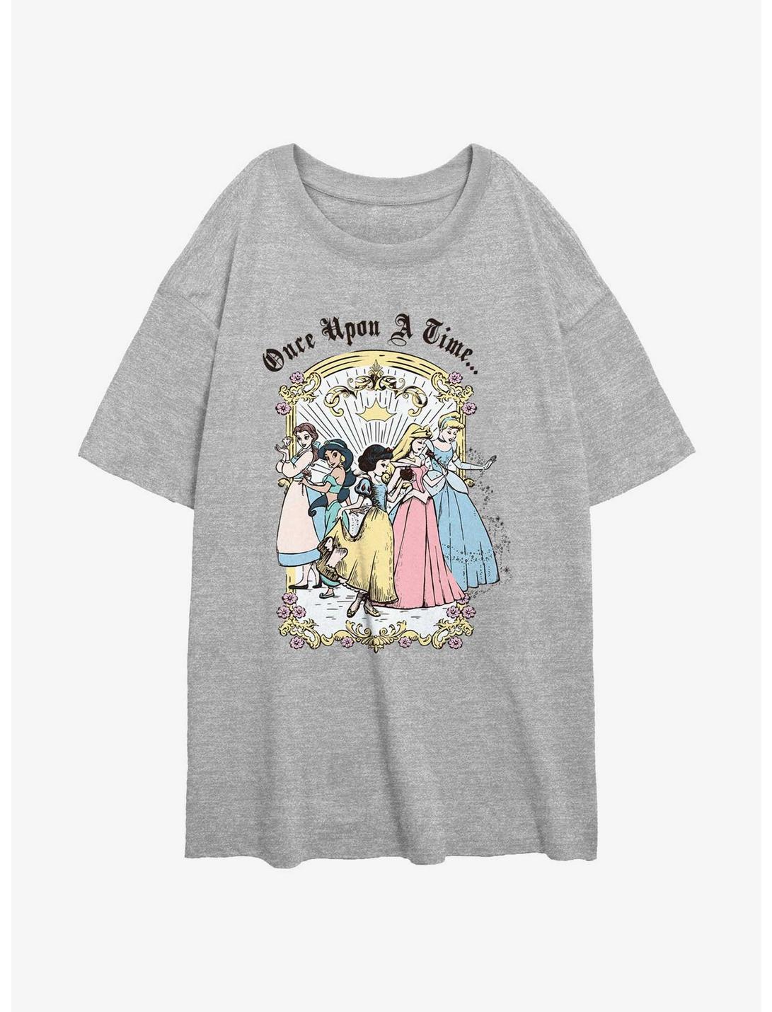 Disney Princesses Once Upon A Time Womens Oversized T-Shirt, ATH HTR, hi-res