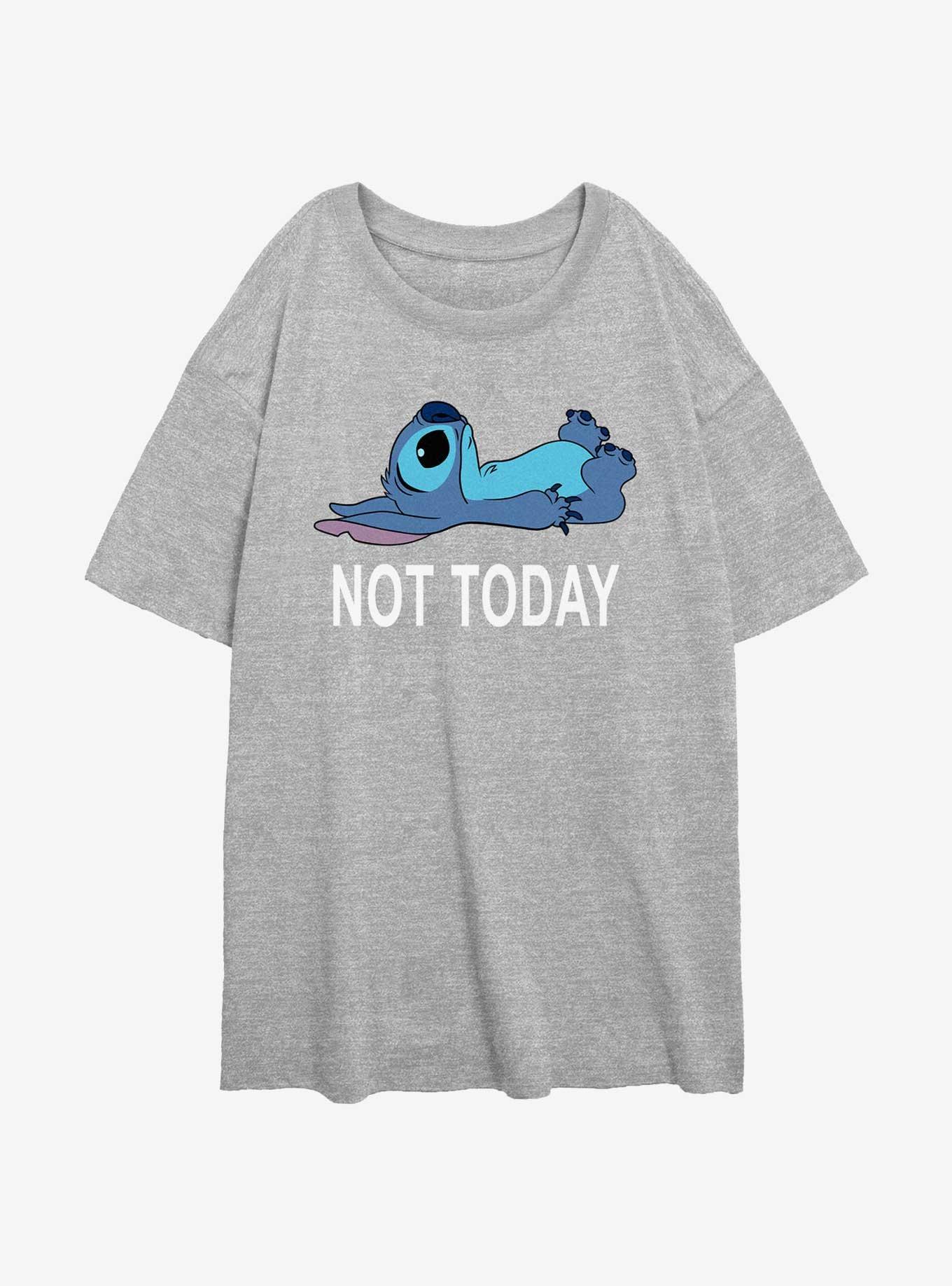 Disney Lilo & Stitch Not Today Womens Oversized T-Shirt, ATH HTR, hi-res